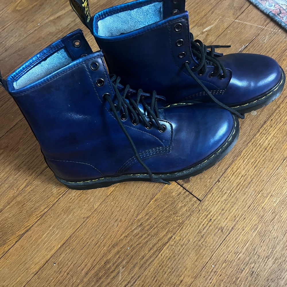 Dr. Martens Navy Leather Boots